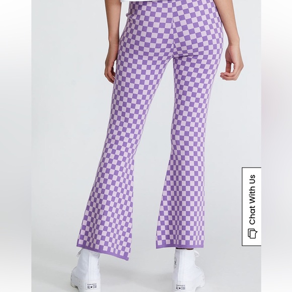 NWT PACSUN - LA Hearts Purple Printed Sweater Flare Pants size small - Picture 2 of 4